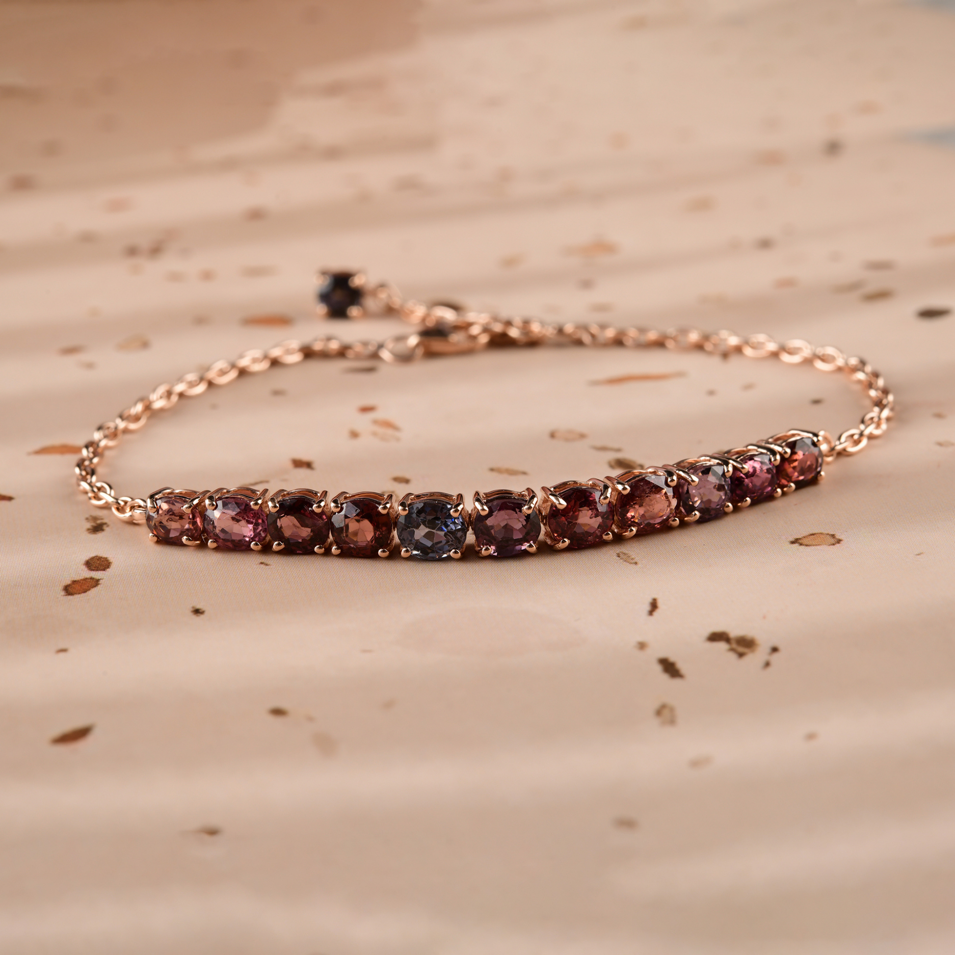 Multi Sapphire Round Charm 6.27 Carat Bracelet in Gold Wedding Jewelry