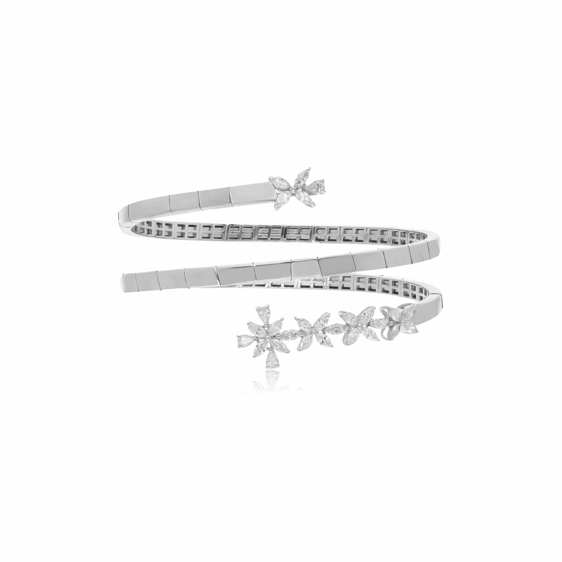 1.34 Ct. Marquise Cut Natural Diamond Bangle Bracelet in 18k Gold