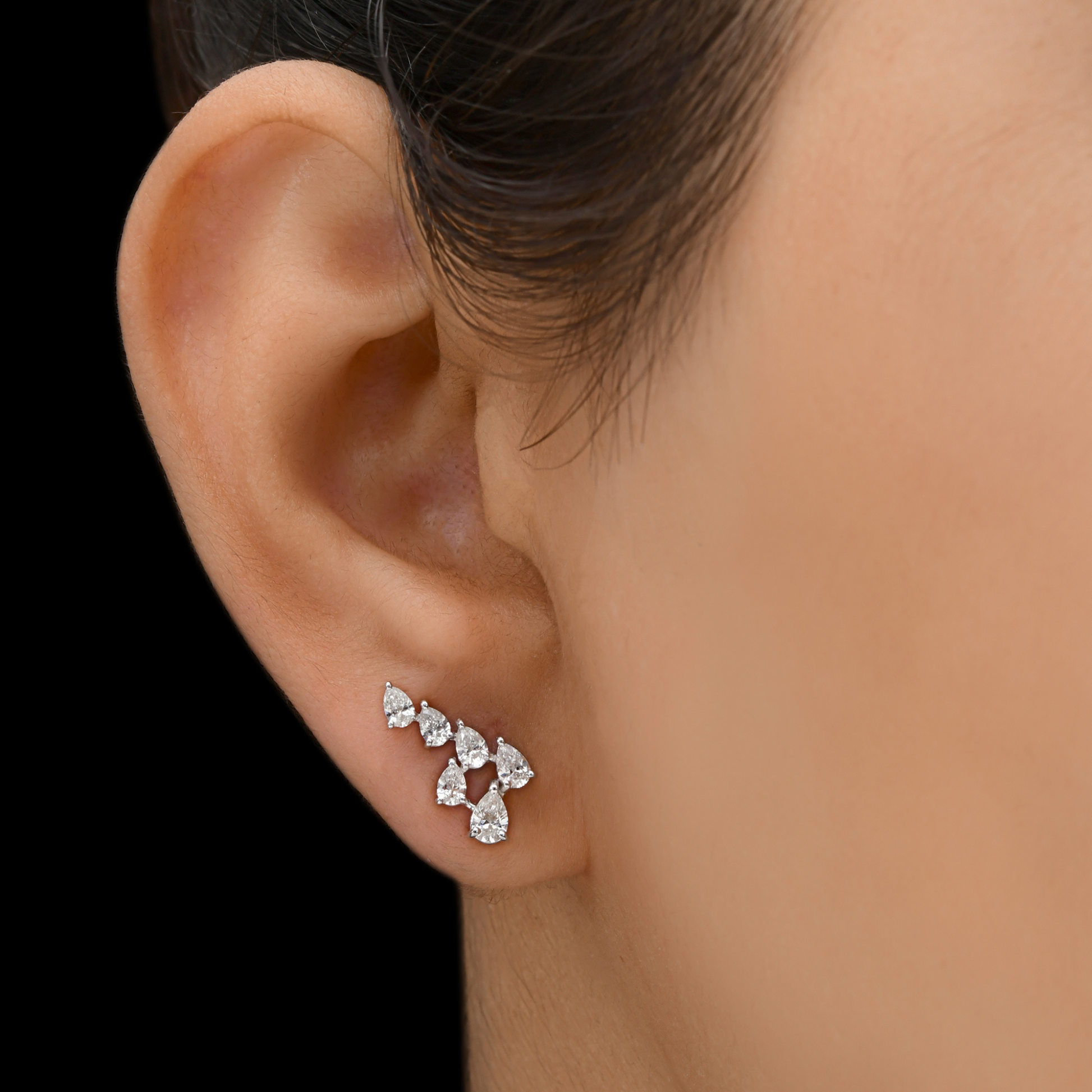 1.07 Ct. Diamond Minimal Stud Earrings in 18K White Gold
