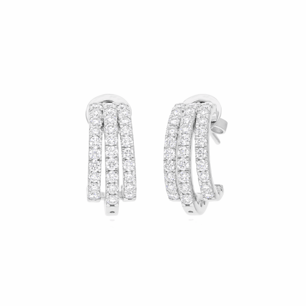 2.00 Ct Real SI/H Round Diamond Earrings Women Gift Jewelry 18K Gold