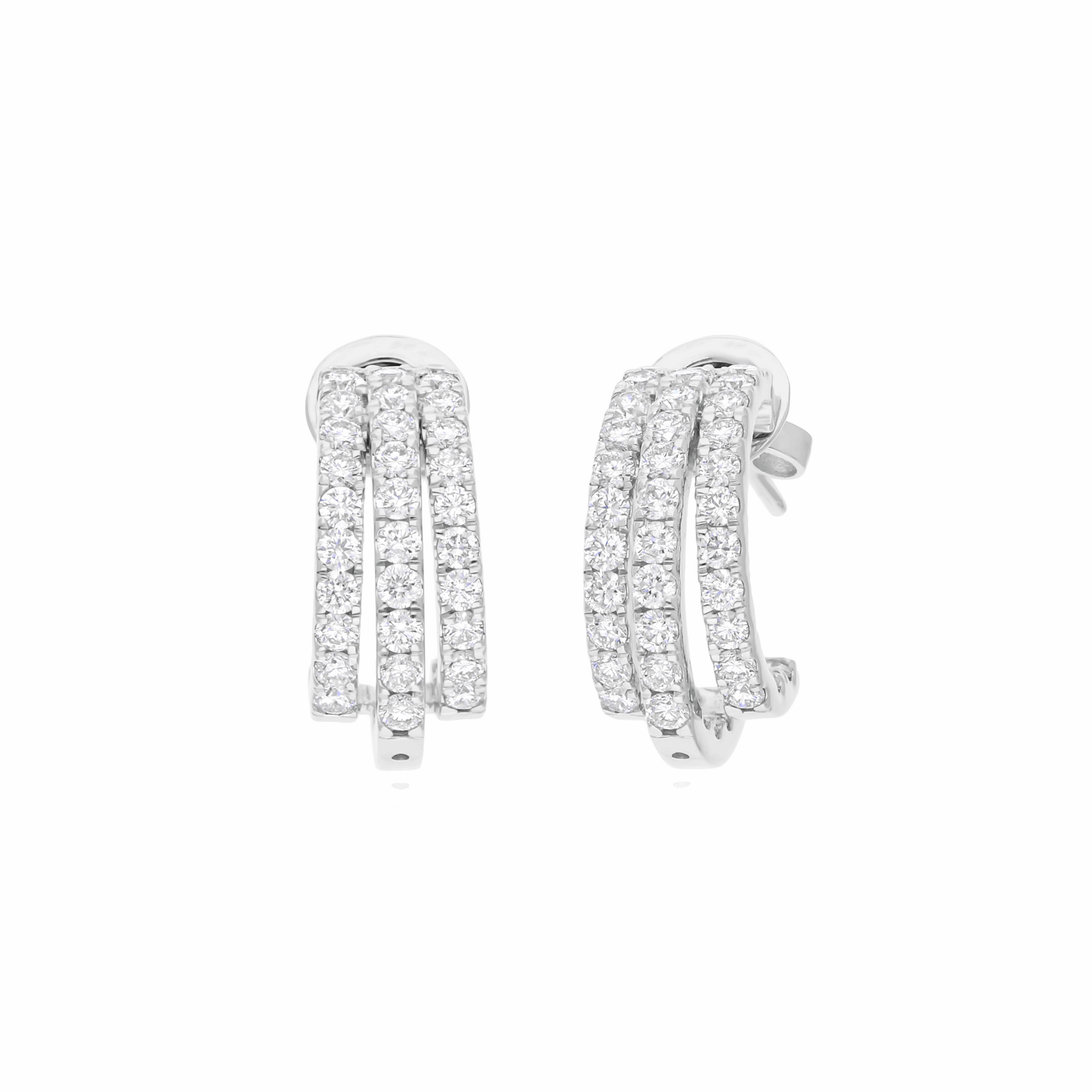 2.00 Ct Real SI/H Round Diamond Earrings Women Gift Jewelry 18K Gold