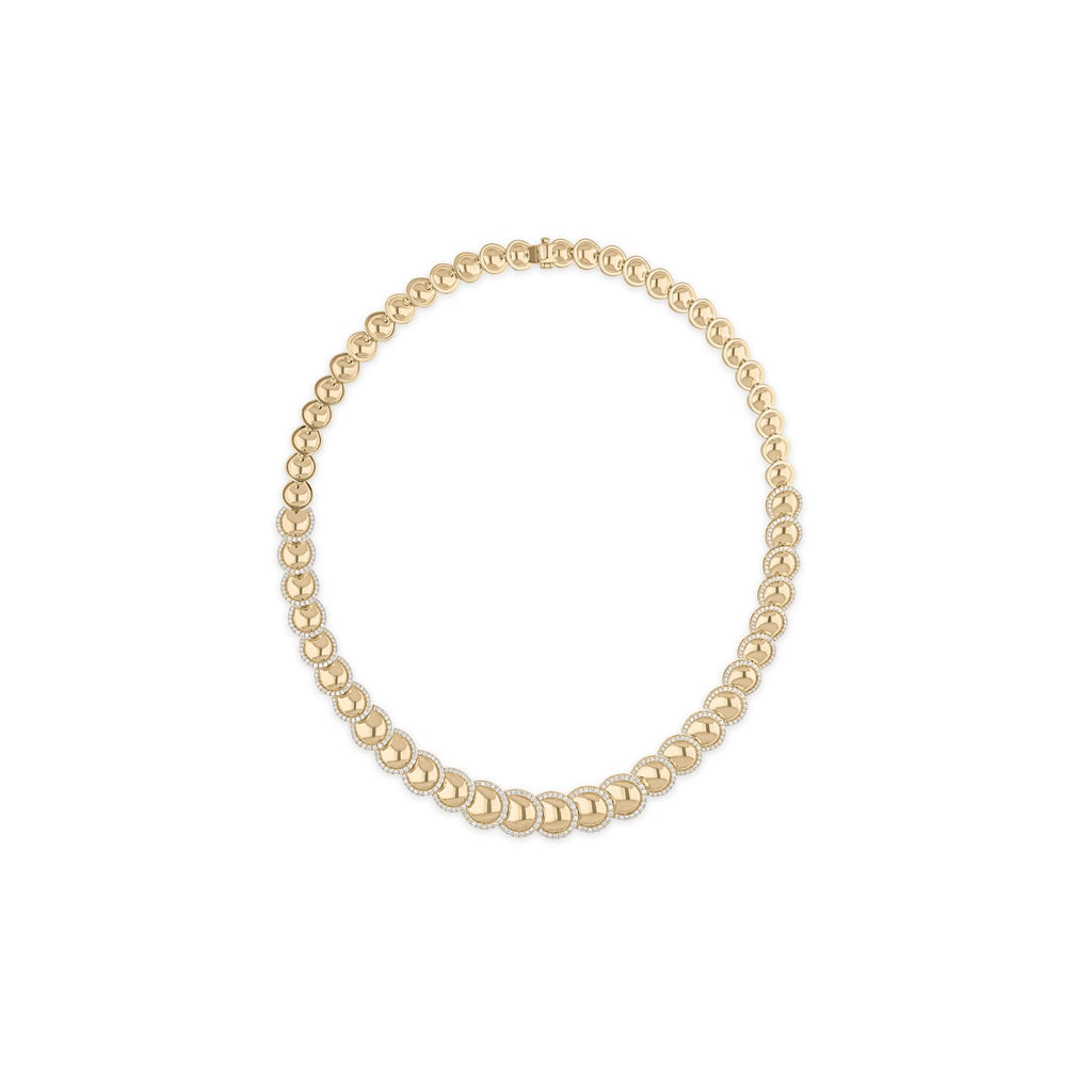 Luxury Fine Gold Round Choker 3.05Ct Natural Diamond Wedding Necklace