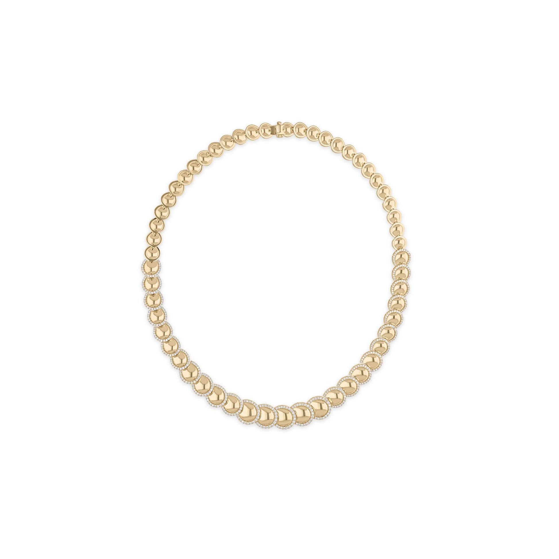 Luxury Fine Gold Round Choker 3.05Ct Natural Diamond Wedding Necklace
