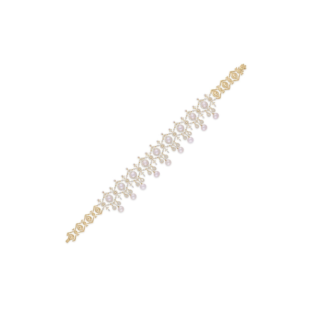 88.05Tcw Statement Solid Gold Pearl Natural Diamond Choker Bridal Necklace