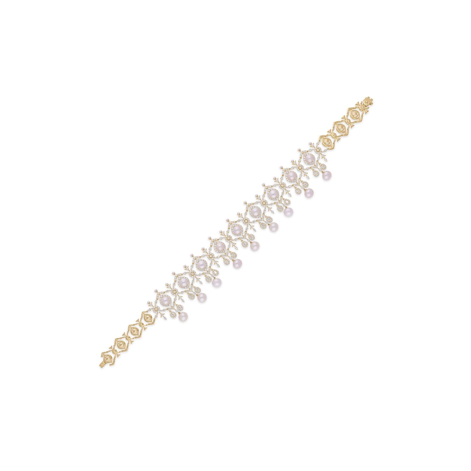 88.05Tcw Statement Solid Gold Pearl Natural Diamond Choker Bridal Necklace