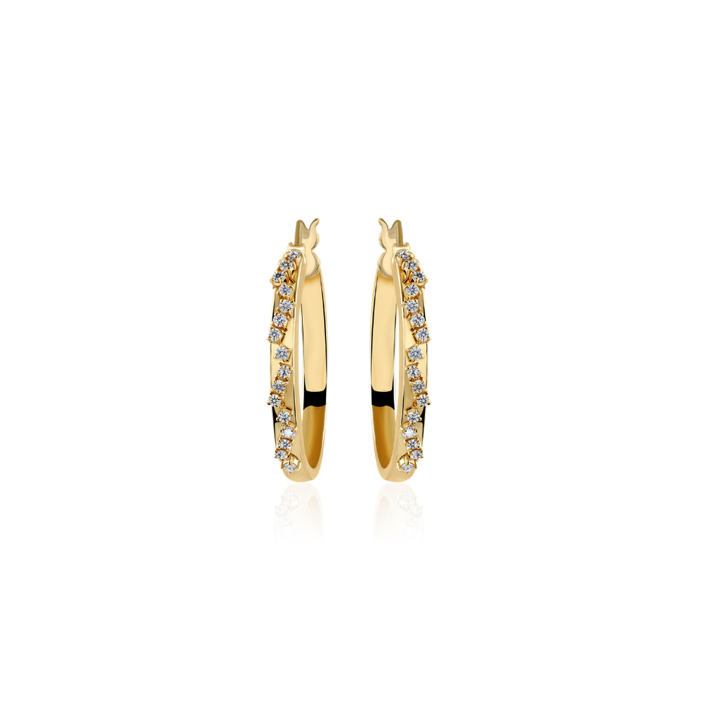 Timeless Pave Set Natural Diamond Hoop Earrings