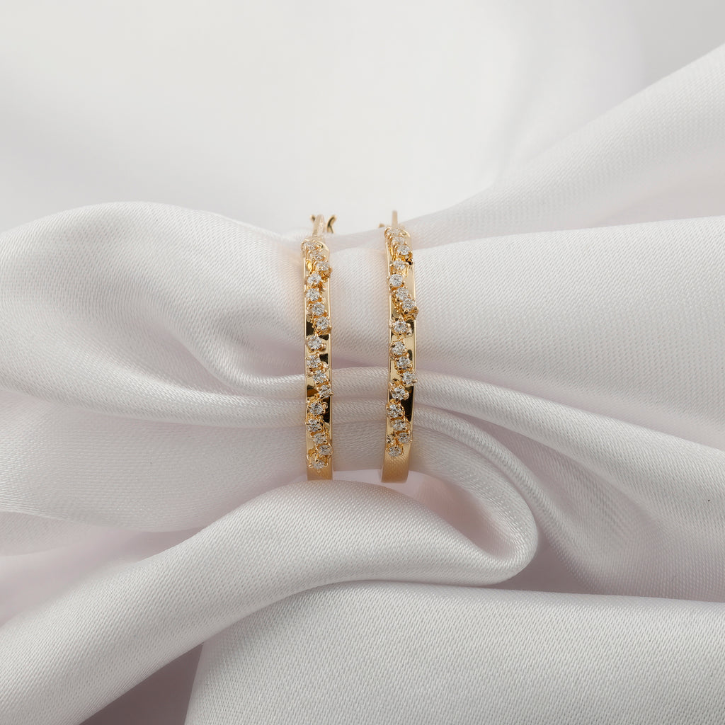 Timeless Pave Set Natural Diamond Hoop Earrings