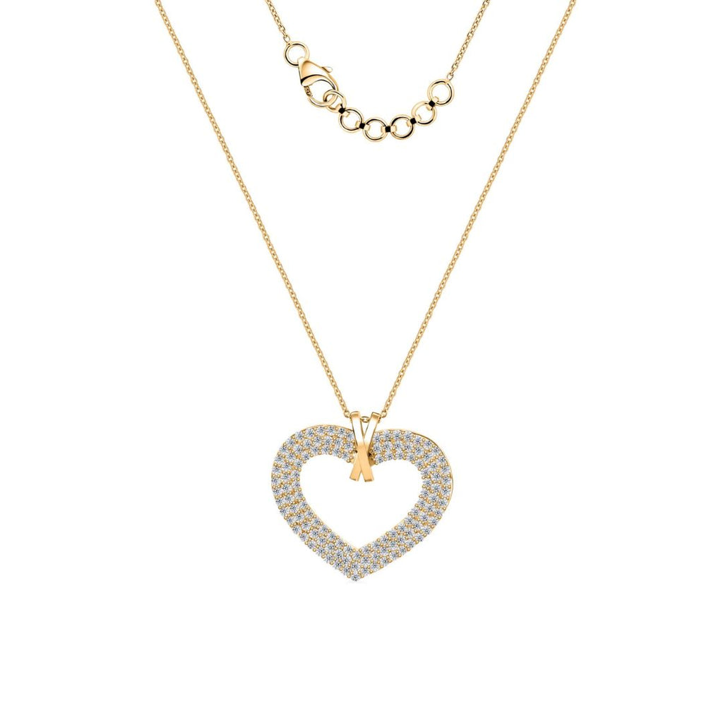3.81 Ct. Heart Shape Diamond Pendant Necklace with Fine Gold