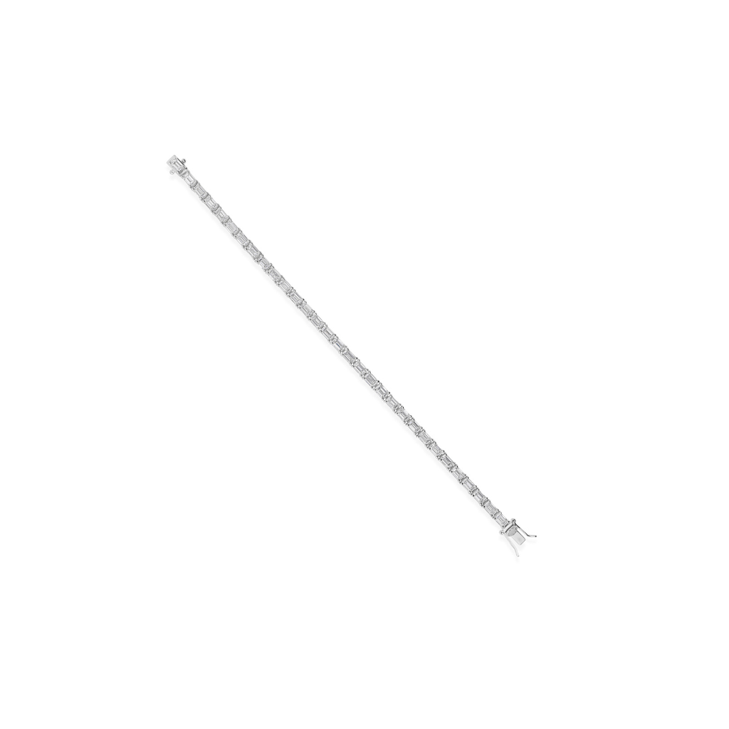 9.91 Carat Natural Octagon Cut Diamond Tennis Bracelet in Solid Gold