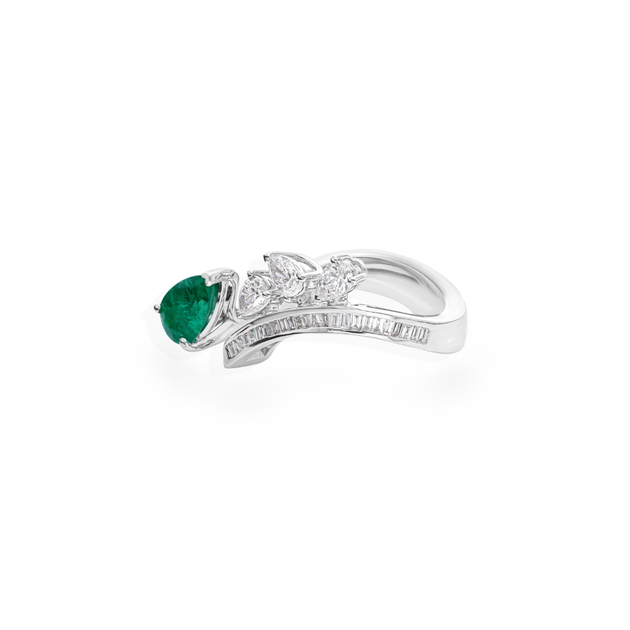 Certified Natural Zambian Emerald Diamond Fine Gold Statement Ring