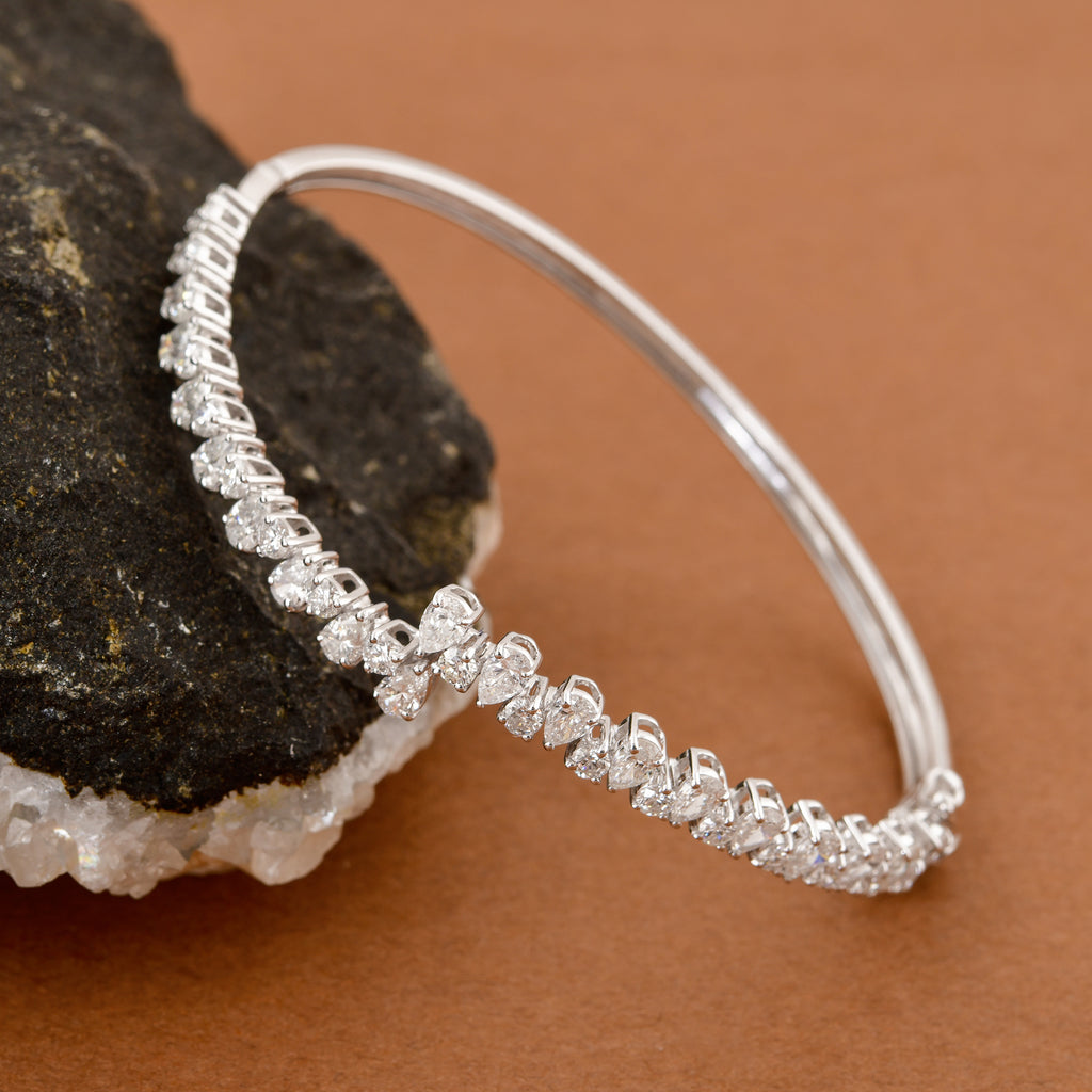 3.17Ct Mixed Cut Natural Diamond Open Anniversary In Solid Gold For Women