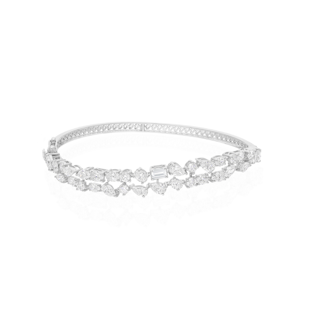4.96 Carat Multi Shape Natural Diamond Wedding Bangle Bracelet