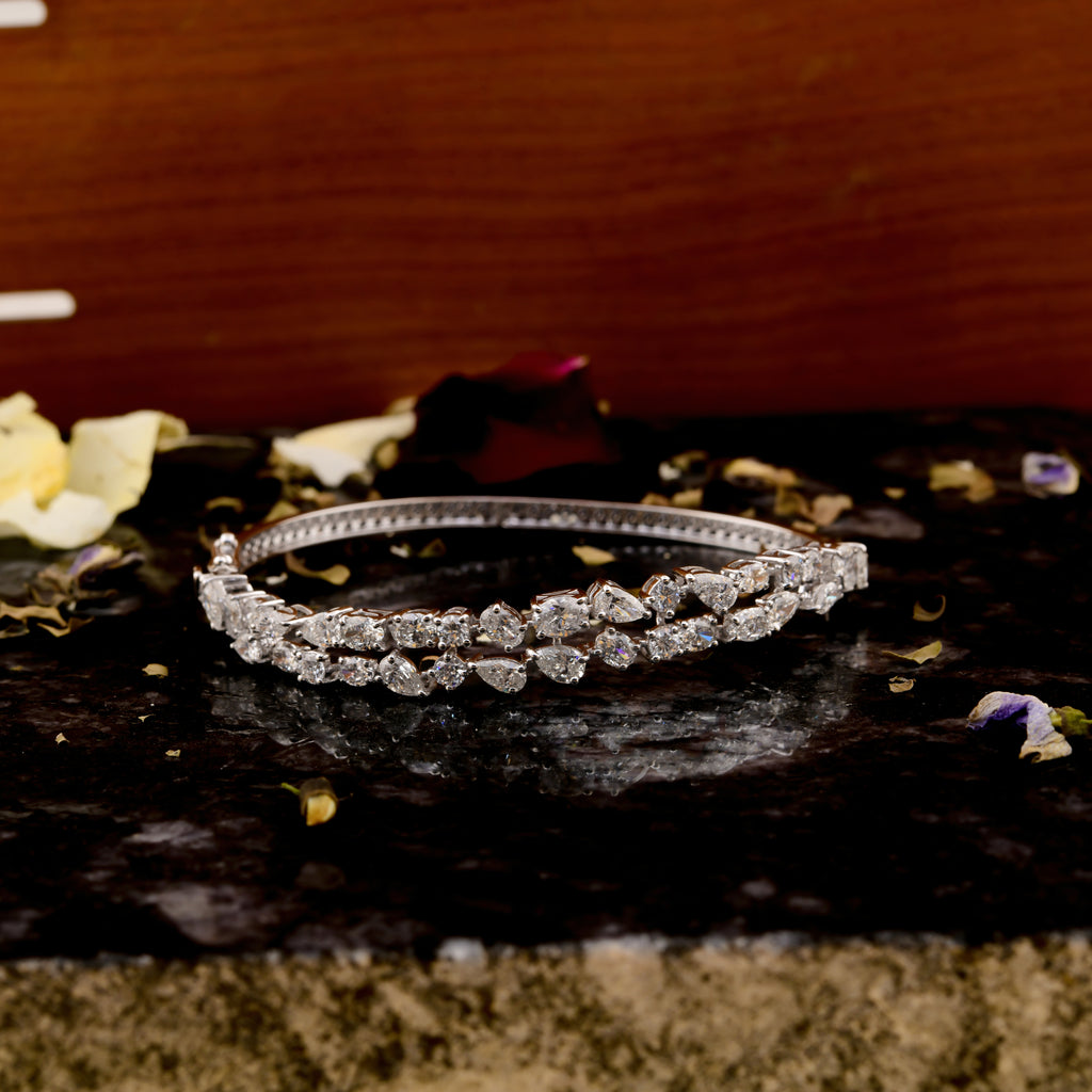 4.96 Carat Multi Shape Natural Diamond Wedding Bangle Bracelet