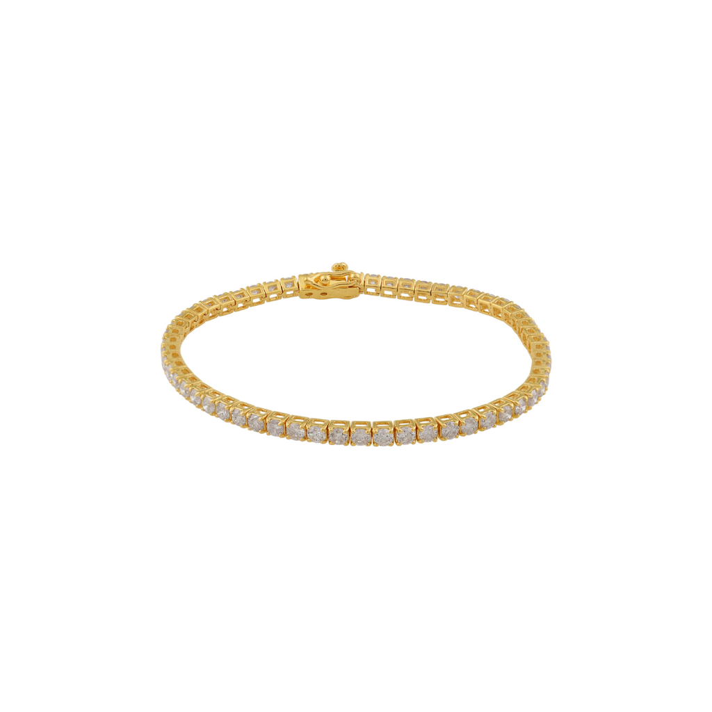 Minimalist Round Brilliant Cut Natural Diamond Tennis Bracelet