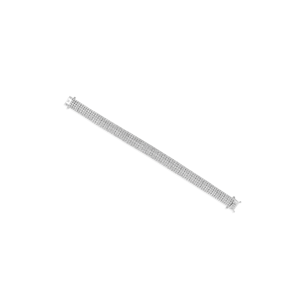 Multi Row Statement 8.34 Carat Natural Diamond Fine Gold Tennis Bracelet