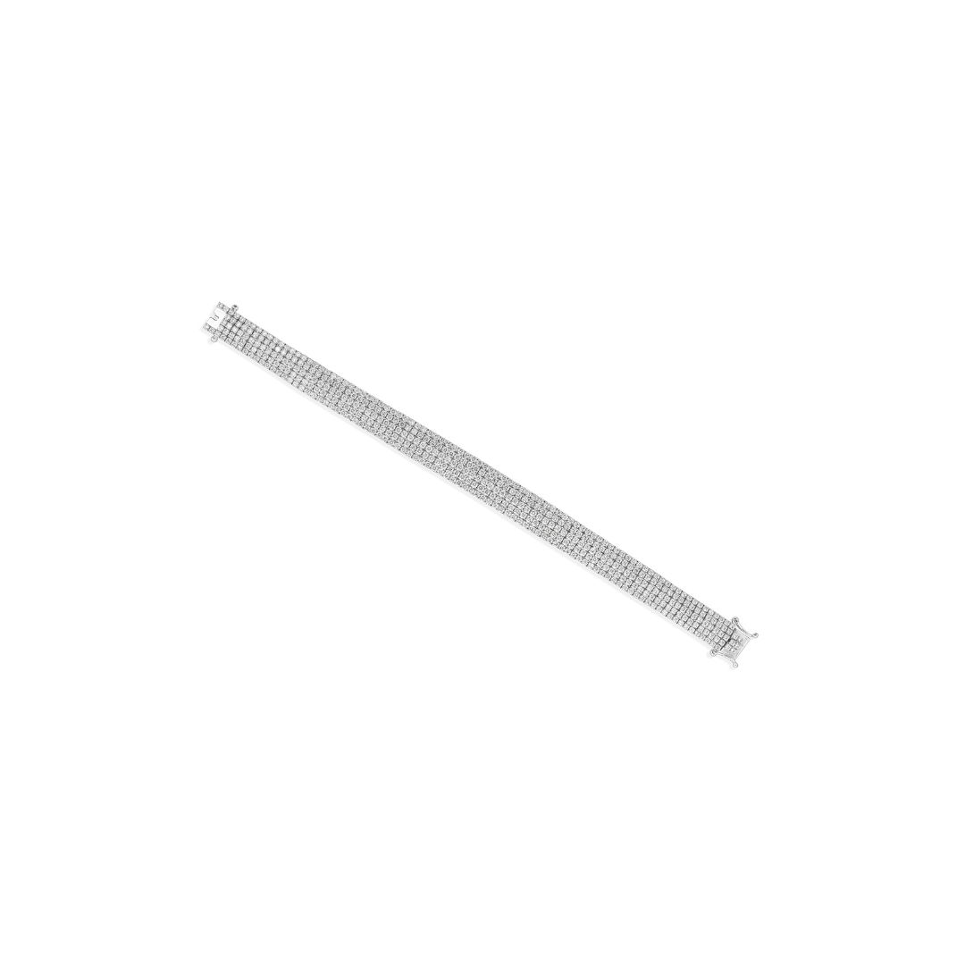 Multi Row Statement 8.34 Carat Natural Diamond Fine Gold Tennis Bracelet