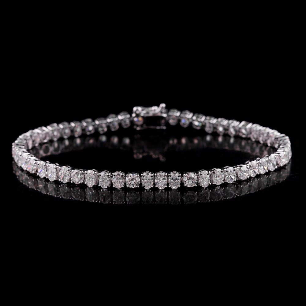 Certified 7.81 Carat Oval Round Brilliant Cut Natural Diamond Tennis Bracelet elegant certified diamond bracelet for timeless everyday wear