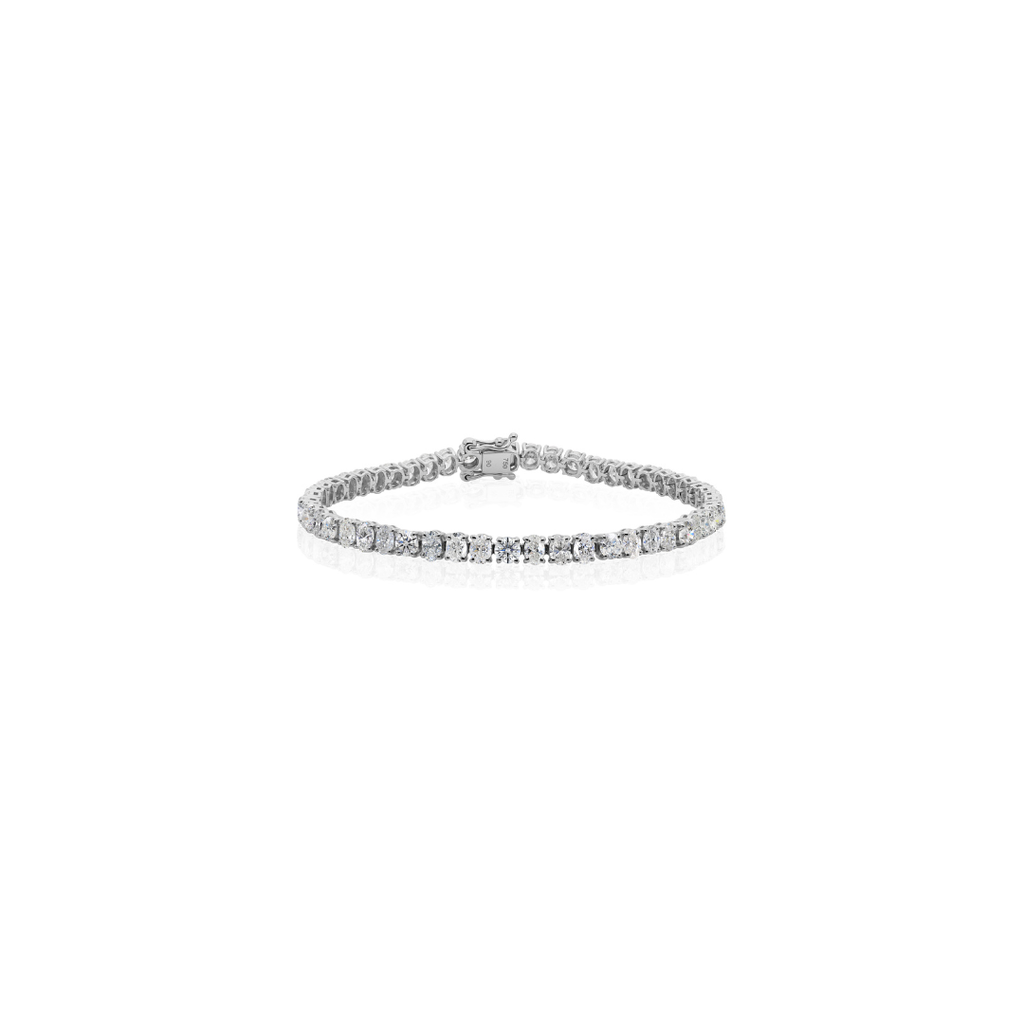 Certified Oval Round Brilliant Cut Natural Diamond Tennis Bracelet