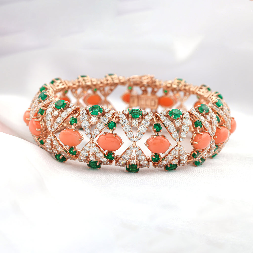 Diamond Chain Bracelet Baguette Pear Adjustable 14K Gold