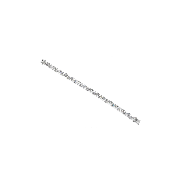 Certified Prong Set Round Brilliant Diamond Tennis Bracelet in Fine Gold