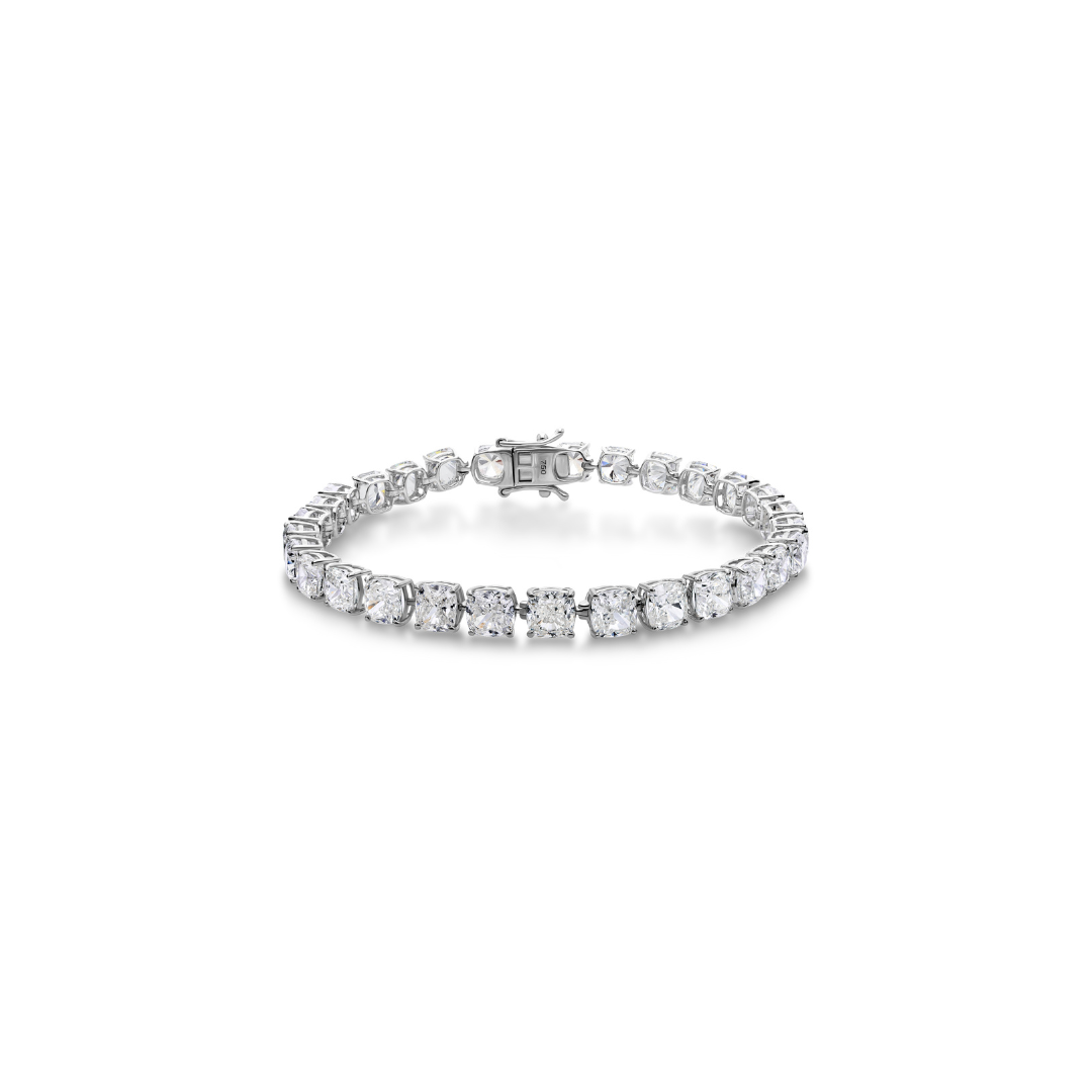 Cushion Diamond Tennis Bracelet 14K Gold 19.49 Ct