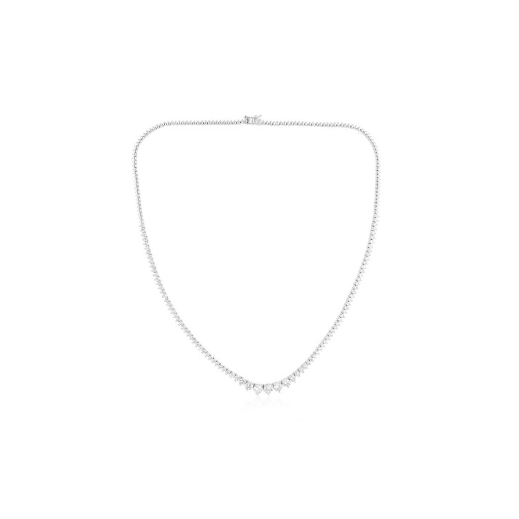 Natural SI Clarity HI Color Round Diamond Tennis Chain Necklace