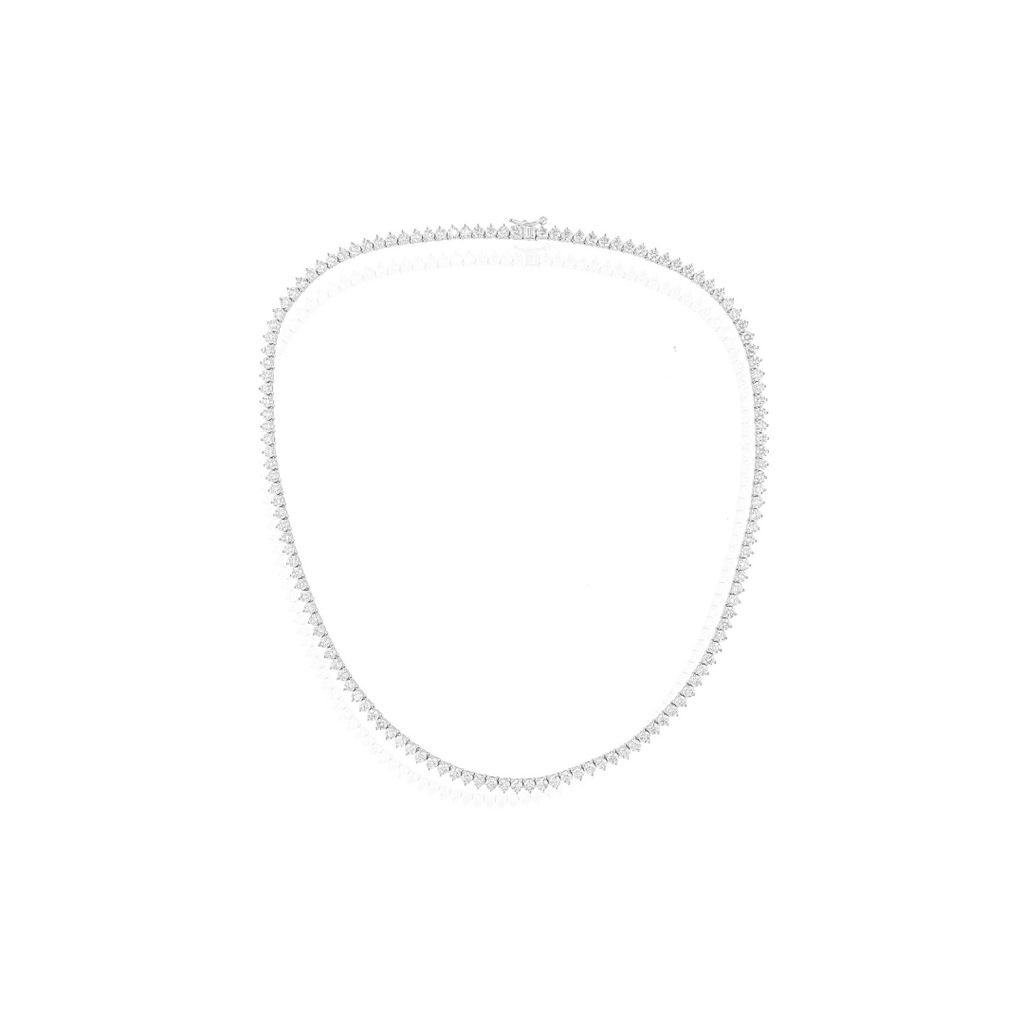 16.59 Carat Natural Round Diamond Tennis Chain Necklace