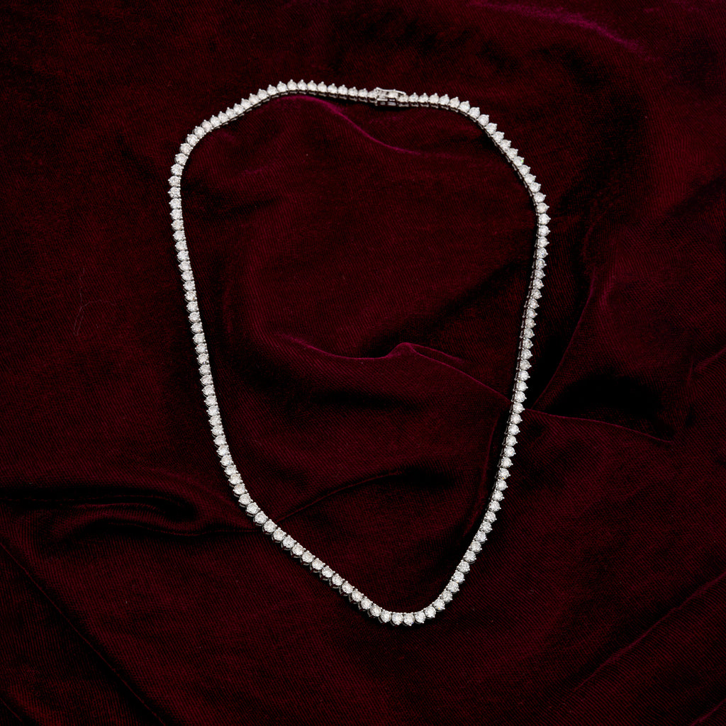 16.59 Carat Natural Round Diamond Tennis Chain Necklace