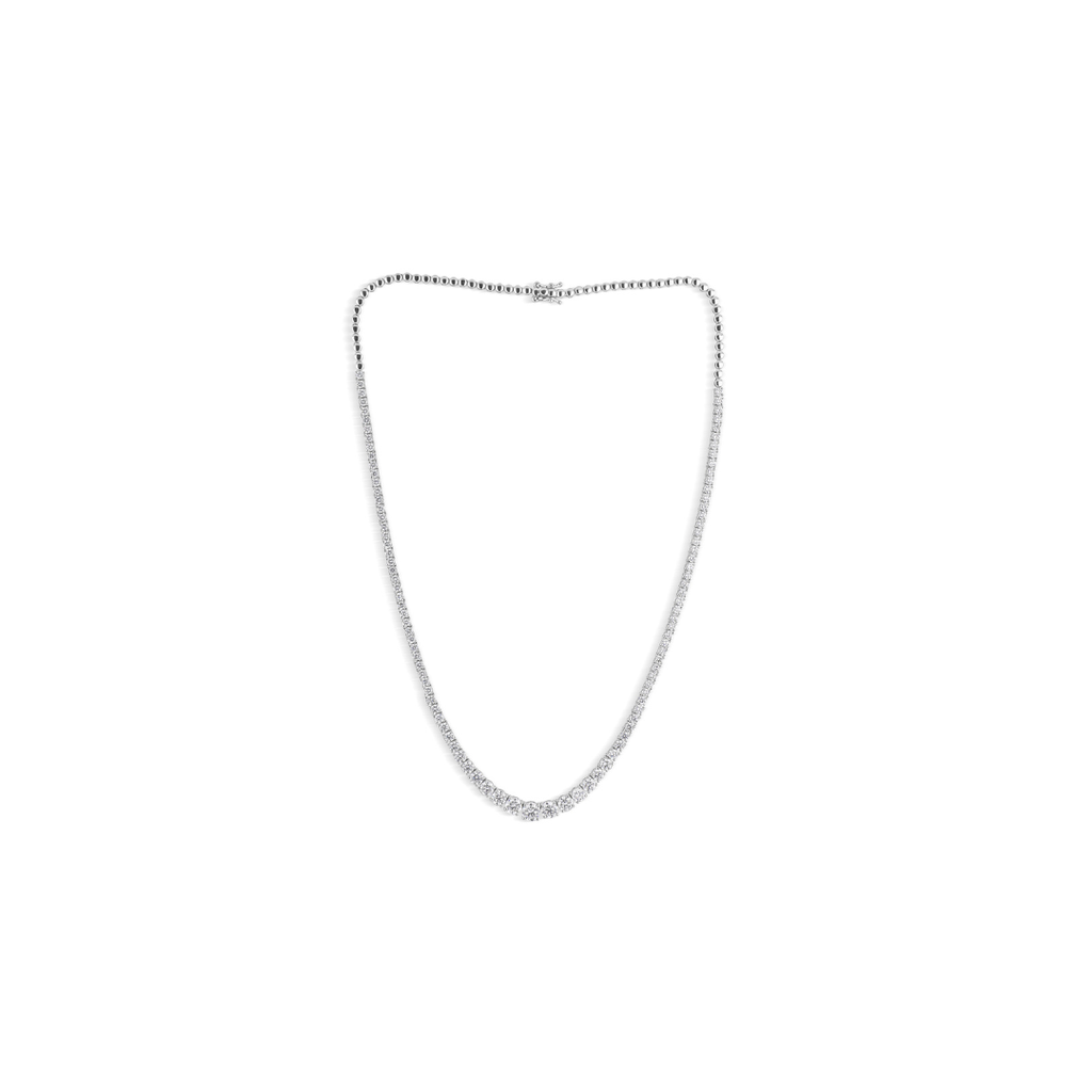 Minimalist Fine Gold Round Cut Natural Diamond Tennis Necklace