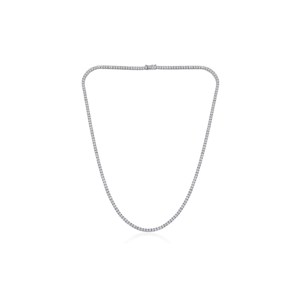 Minimalist Fine Gold 6.60 Carat Natural Diamond Tennis Necklace