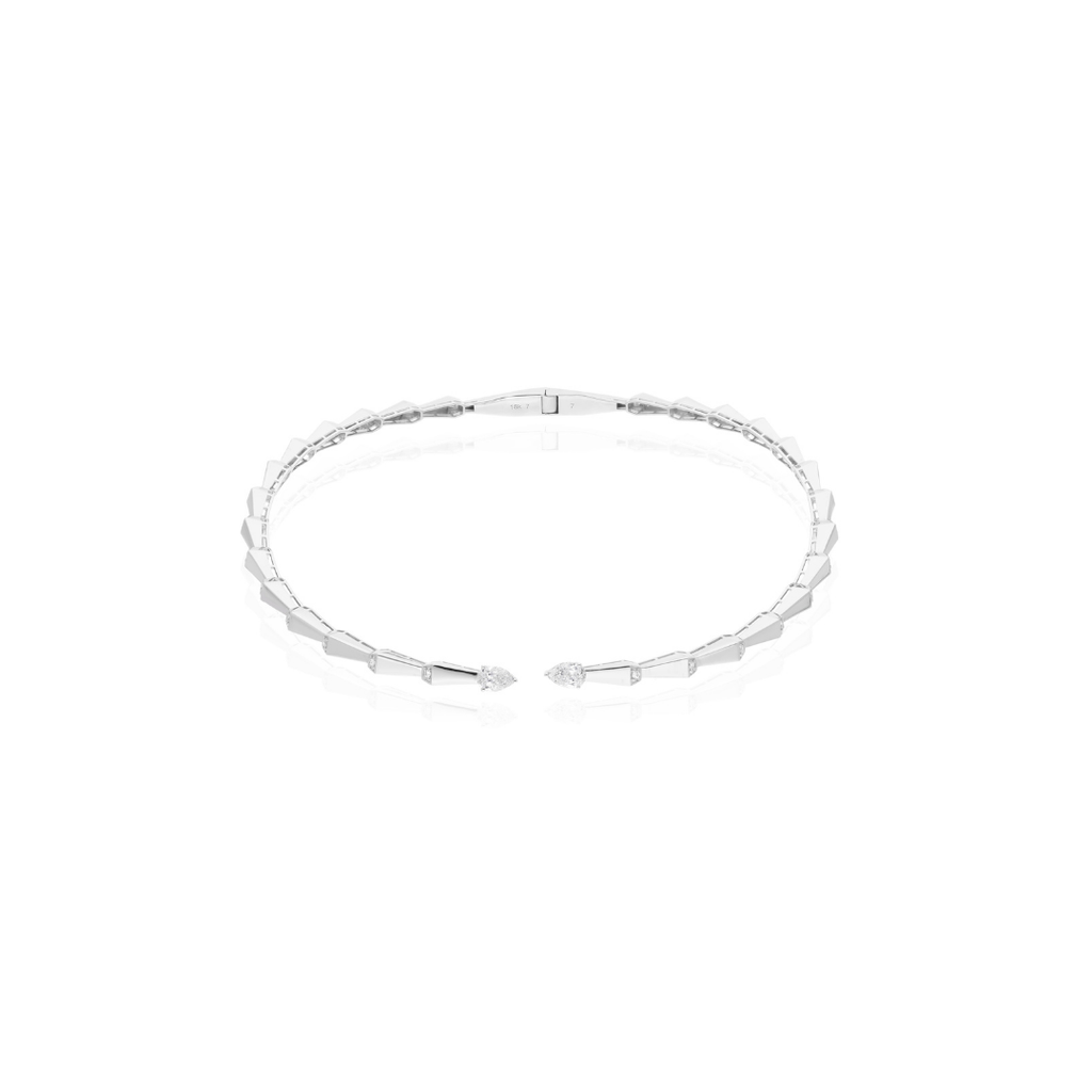 1.85 Carat Pear Round Cut Natural Diamond Gold Choker Necklace