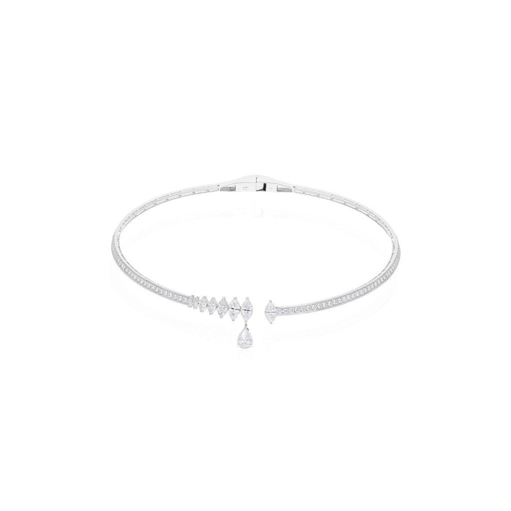 7.11 Carat Pear Drop Natural Diamond Choker Wedding Necklace