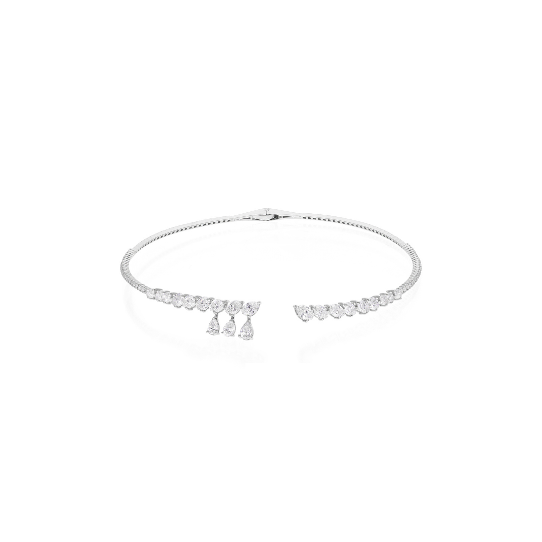 8.77 Ct. Statement Drop Diamonds Choker Necklace in Fine Gold