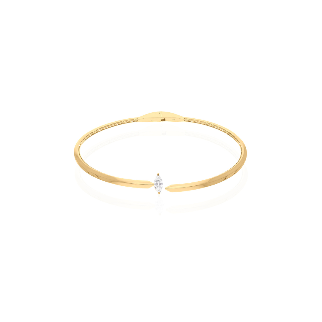 Dainty 1.03 Ct. Marquise Cut Solitaire Diamond Choker Necklace