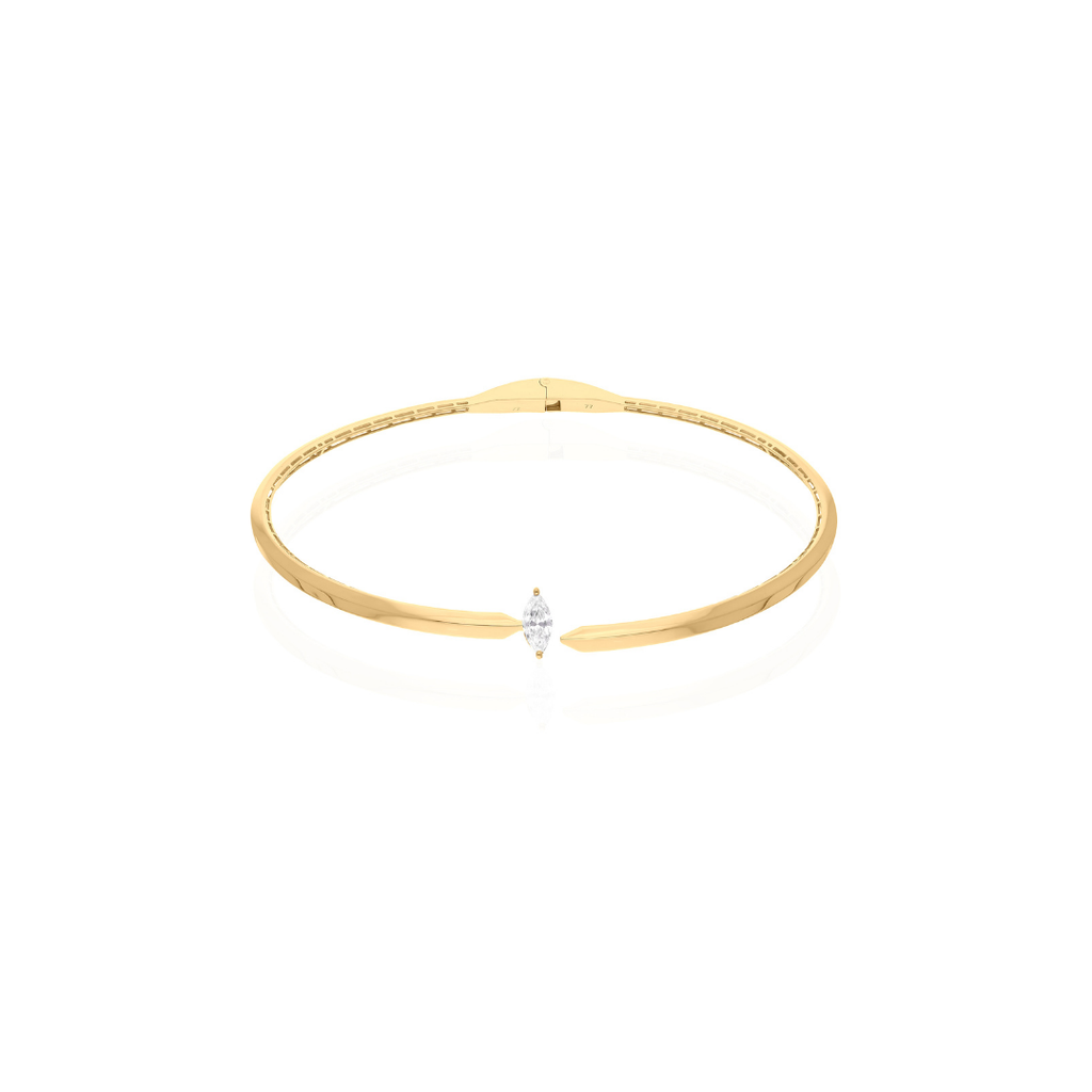 Dainty 1.03 Ct. Marquise Cut Solitaire Diamond Choker Necklace