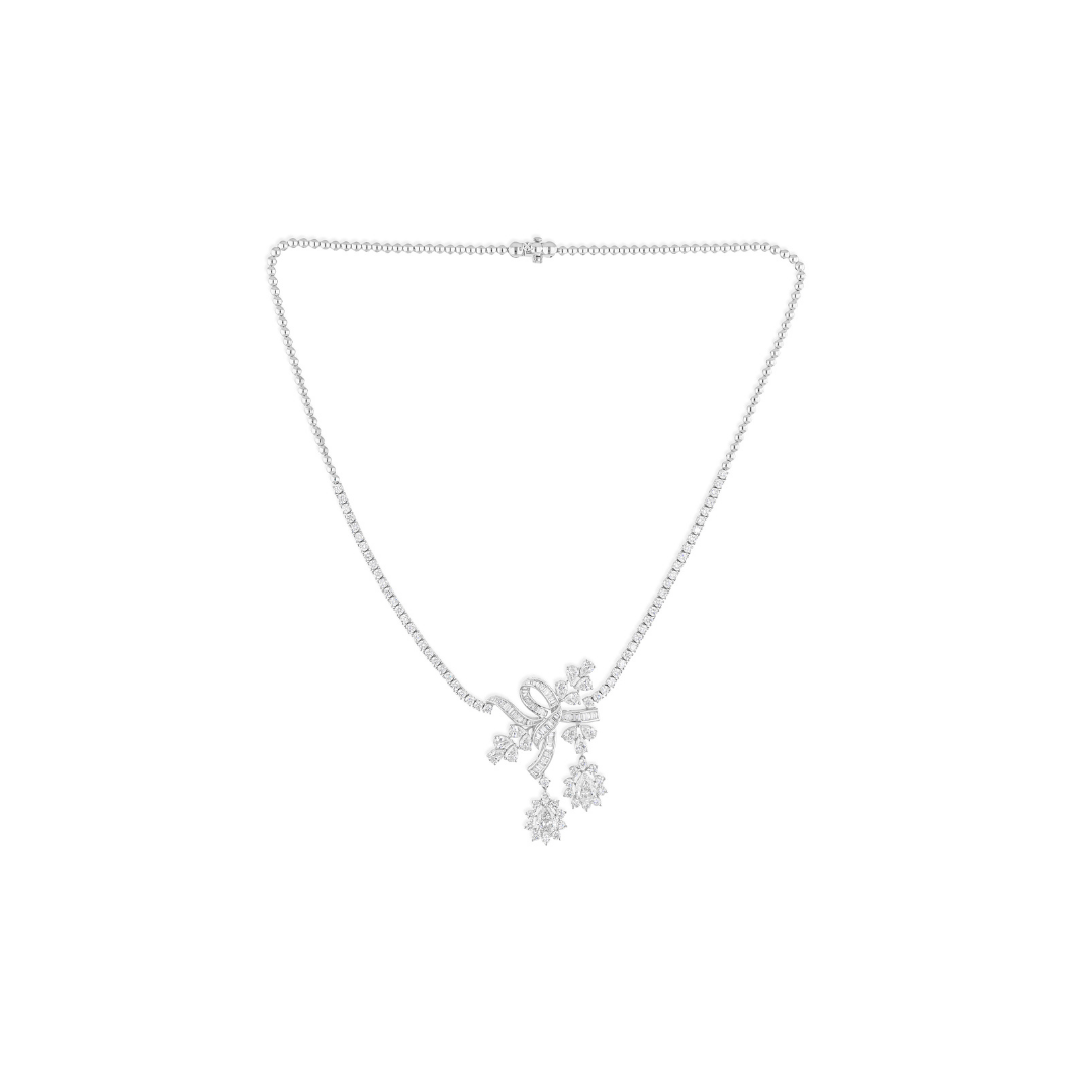 Diamond Pendant Necklace 7ct Baguette SI HI 14K Gold