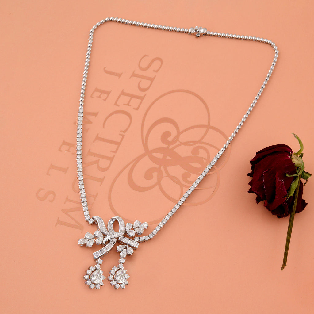 7.34 Ct. Real SI Clarity HI Color Baguette Diamond Pendant Necklace