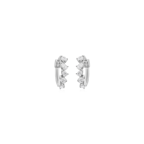 0.48Ct Timeless Pear-Shaped Diamond Huggies Hoop Lever Back Earrings