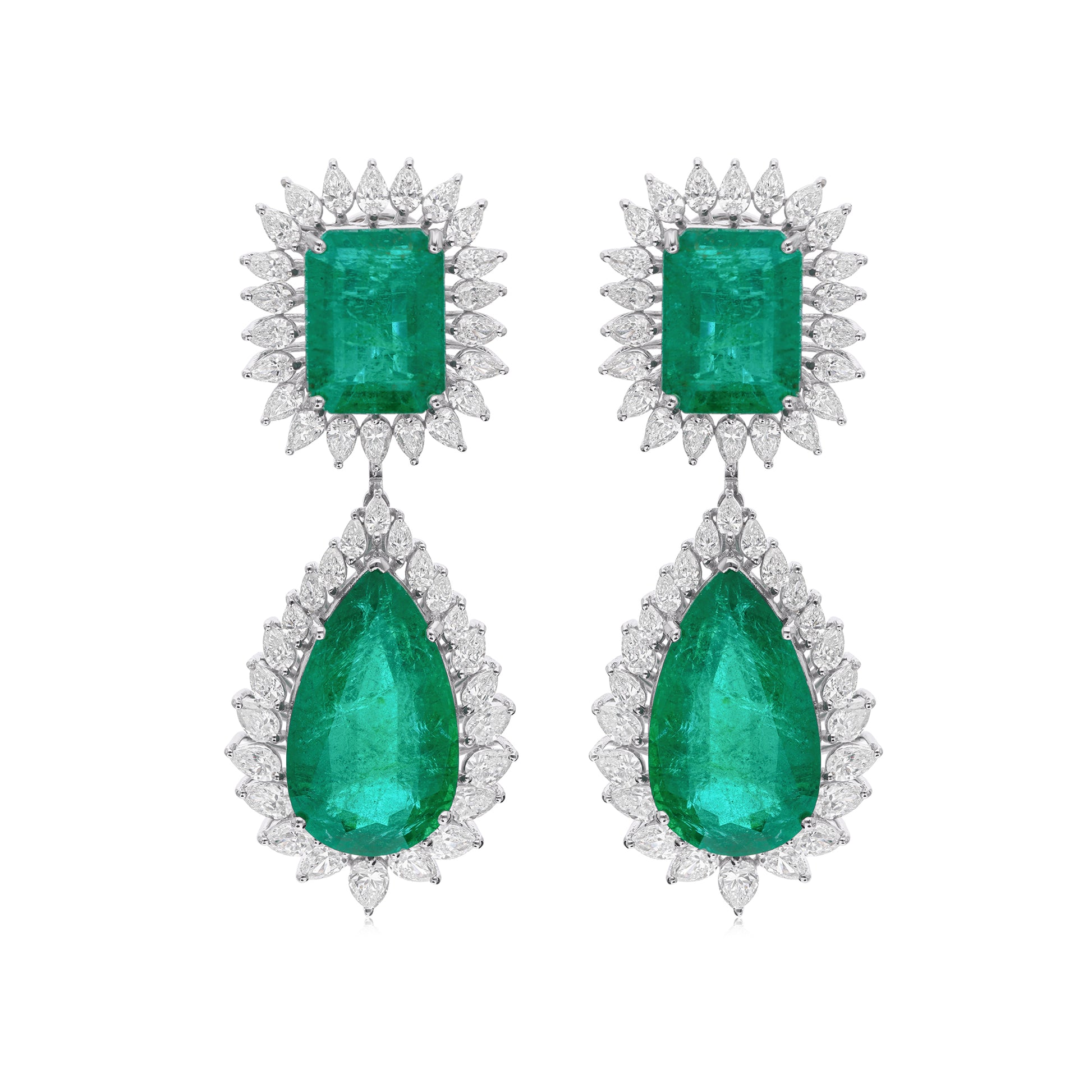 Exclusive Emerald Gemstone and Natural Diamond Gold Jewelry Set