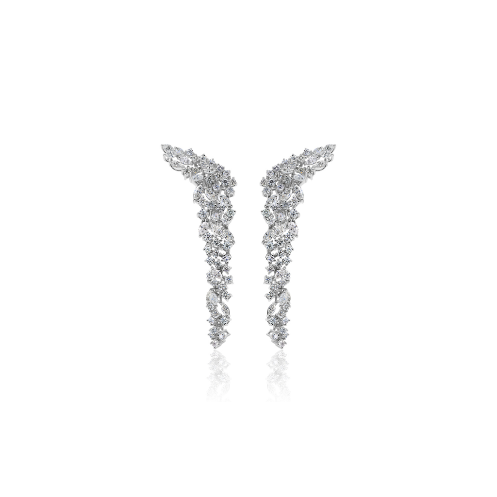 Luxury Marquise and Round Cut Natural Diamond Dangle Earrings