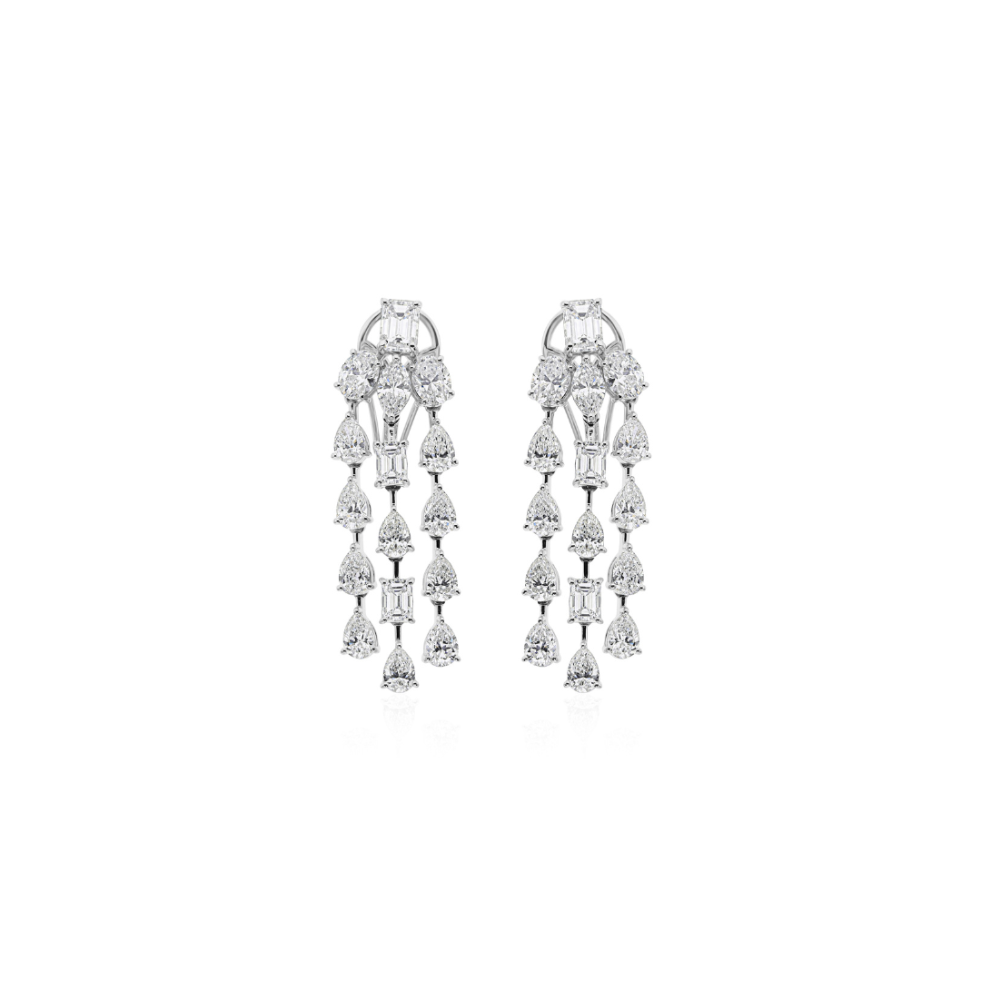 Genuine Natural Diamond Drop Earrings in Fine Gold