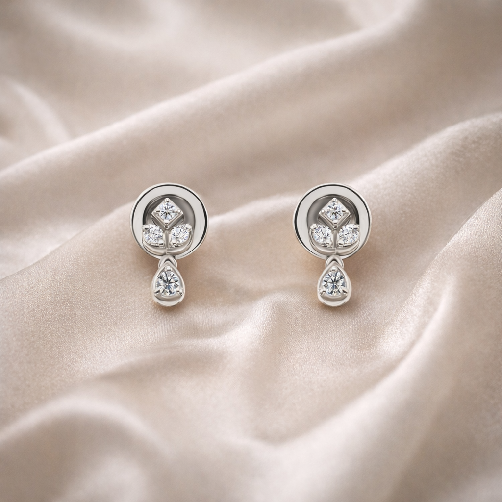 Minimalist Natural Diamond Drop Stud Earrings For Everyday Wear