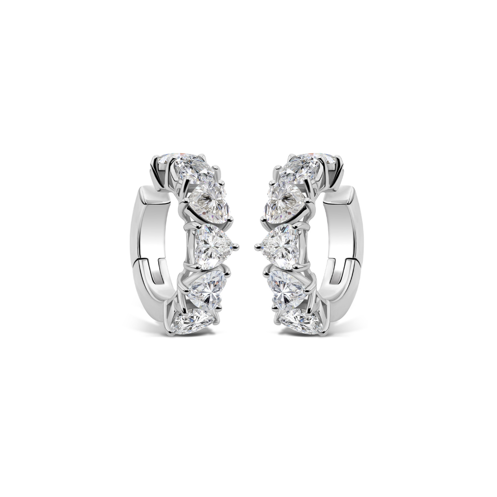 Natural Heart Shape Diamond Ear Cuff Earrings in Fine Gold