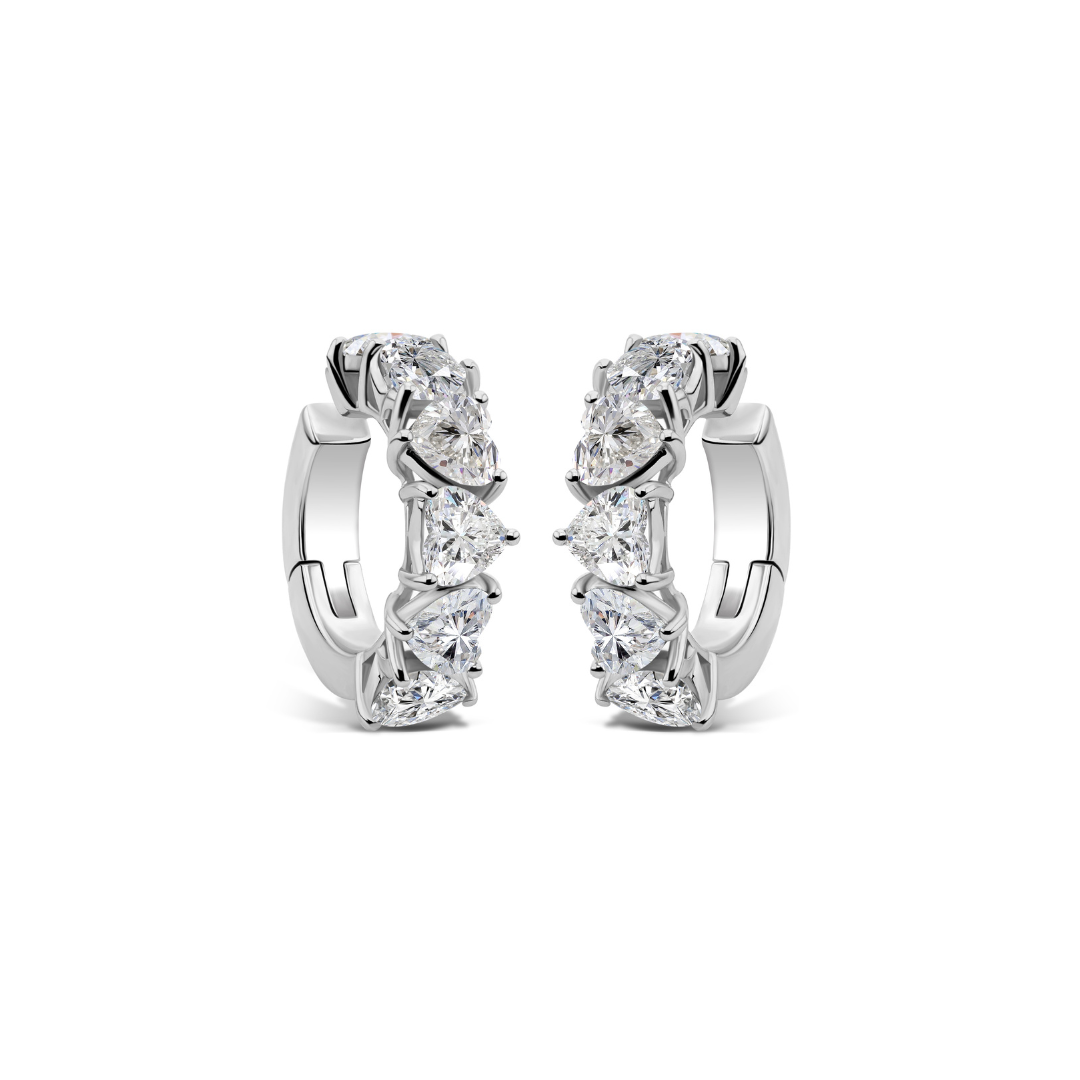 Natural Heart Shape Diamond Ear Cuff Earrings in Fine Gold