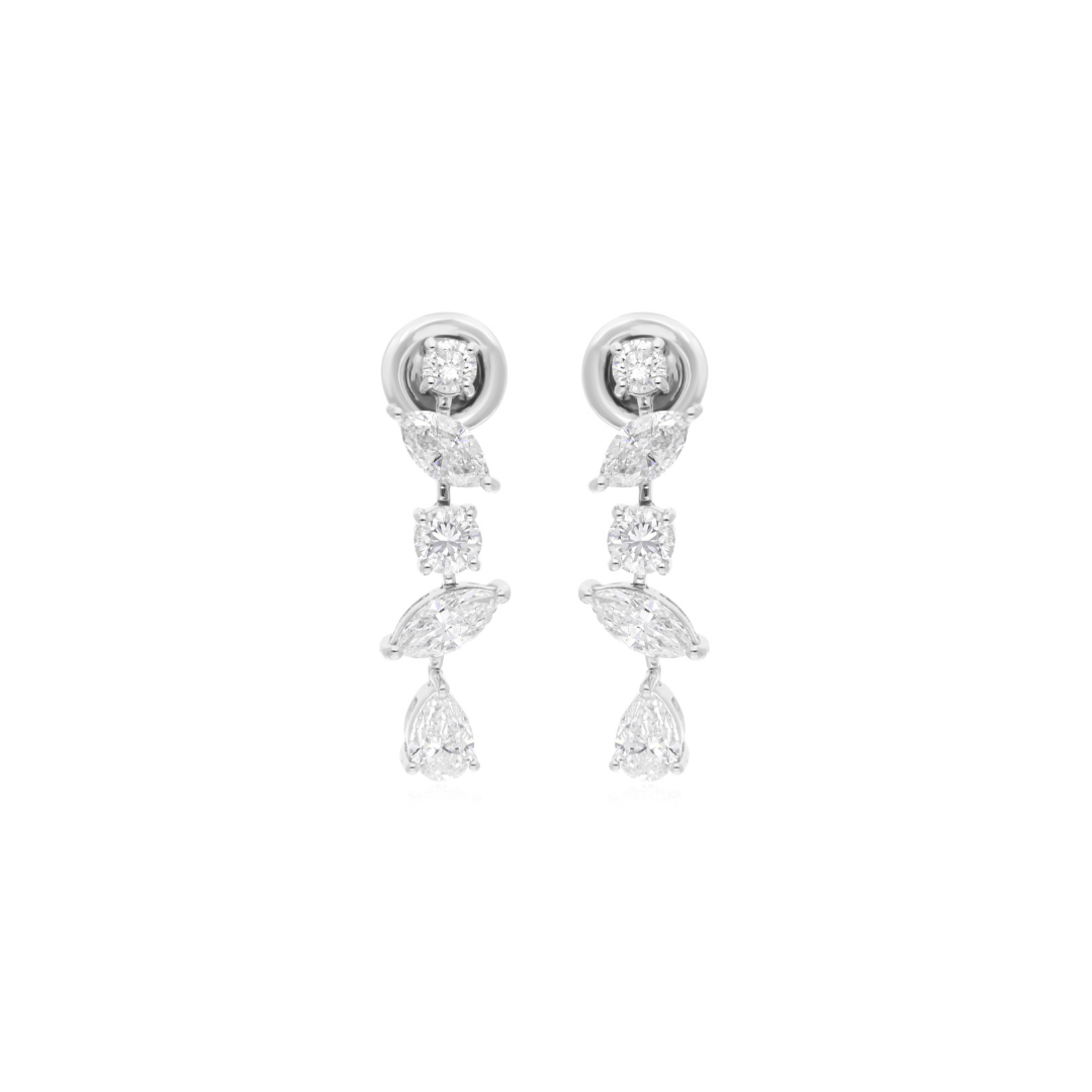 2.25 Ct. Natural SI/H Diamond Dangle Earrings Perfect for Anniversary