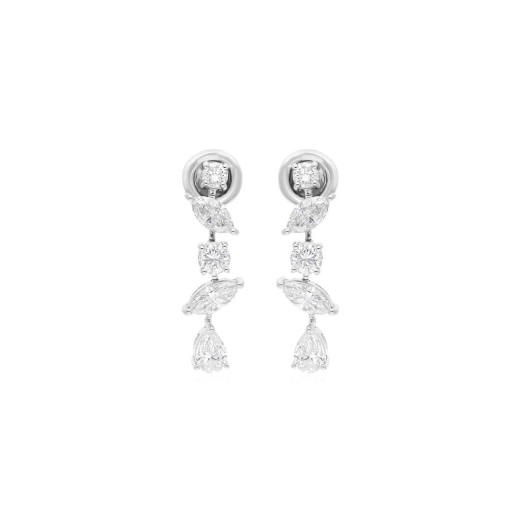 2.25 Ct. Natural SI/H Diamond Dangle Earrings Perfect for Anniversary