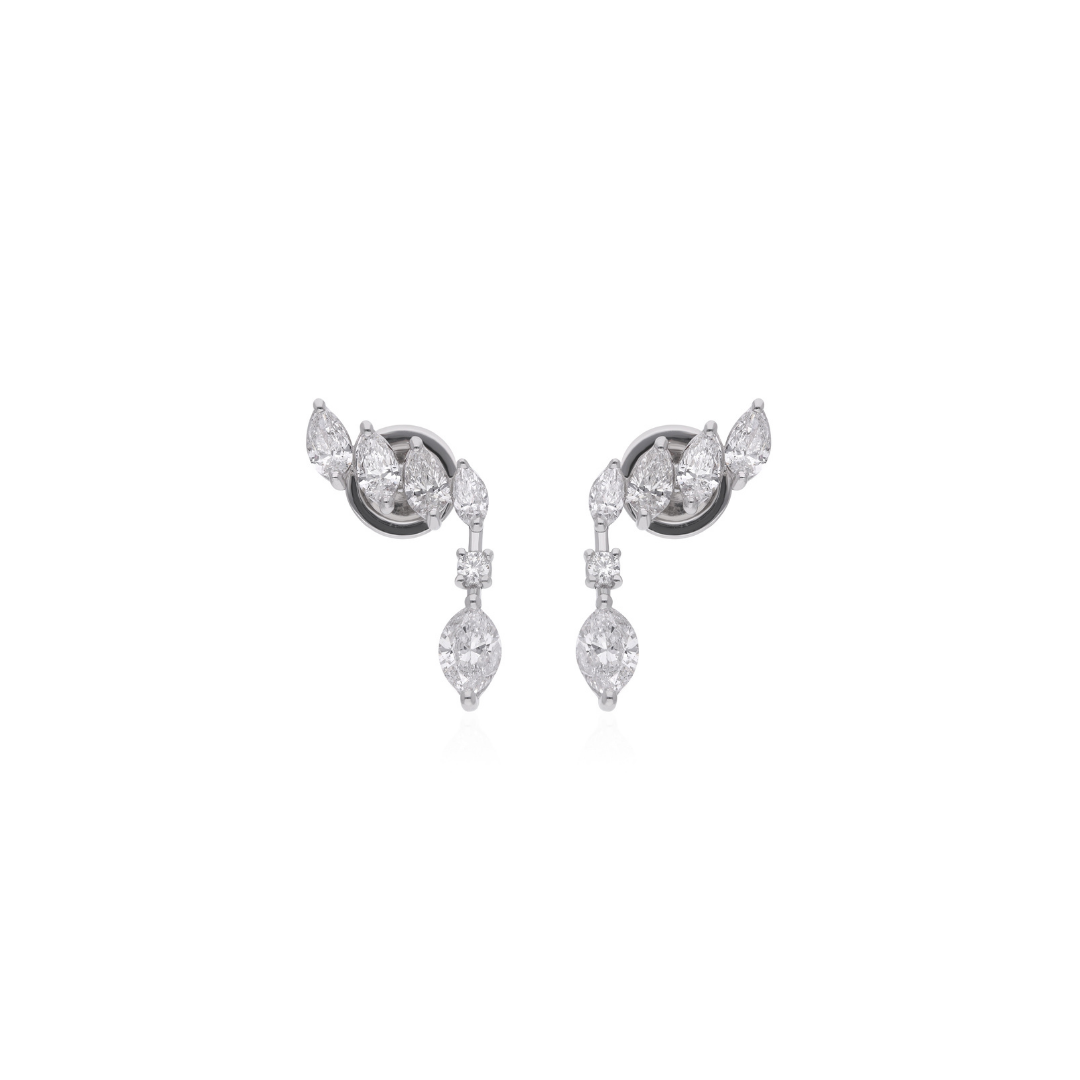 1.54 Ct. Natural SI/HI Marquise Diamond Dangle Drop Earrings