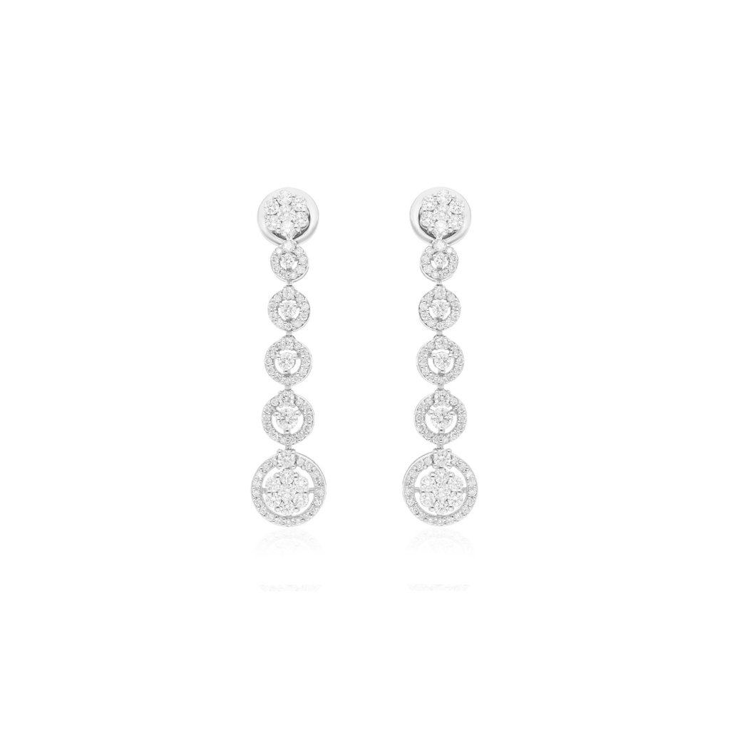 1.62 Ct Natural SI/H Pave Diamond Drop & Dangle Earrings