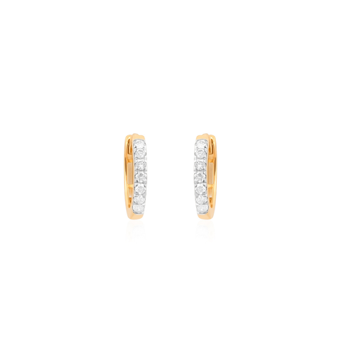 0.12 Ct Natural Pave SI/H Round Diamond Huggie Earrings