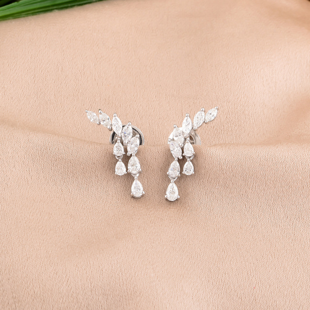 1.20 Ct SI/HI Pear Marquise Cut Diamond Stud Earrings